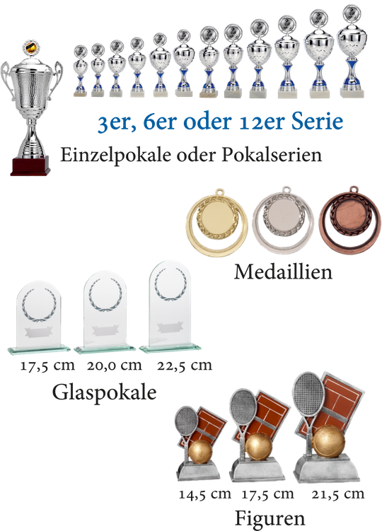 Ehrenpreise / Pokale / Medaillen, hergestellt von der Firma Jochen Eckert Vereinsbedarf 
